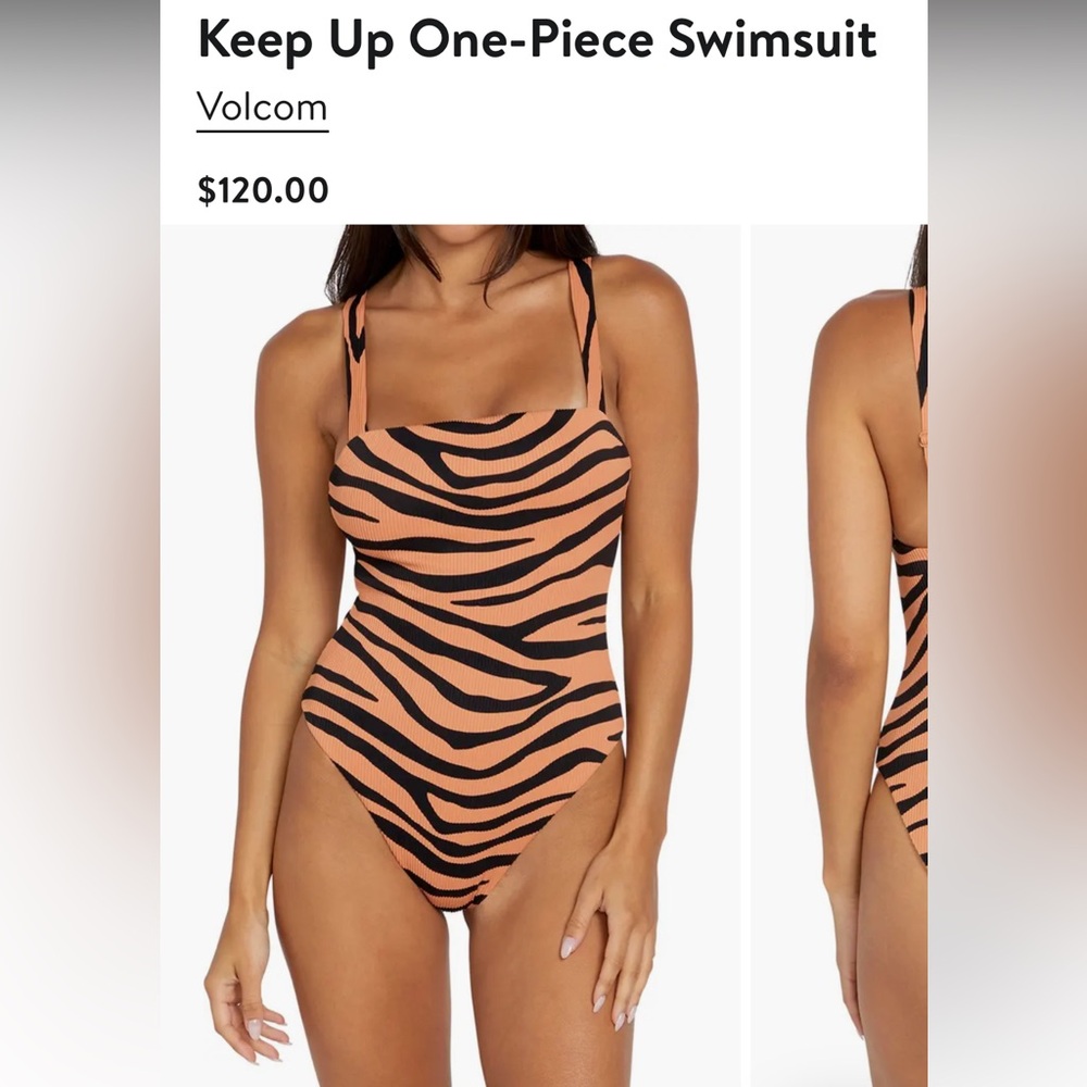 ✨BRAND NEW WITH TAGS✨
Volcom “keep up” tiger Print One-Piece Swimsuit